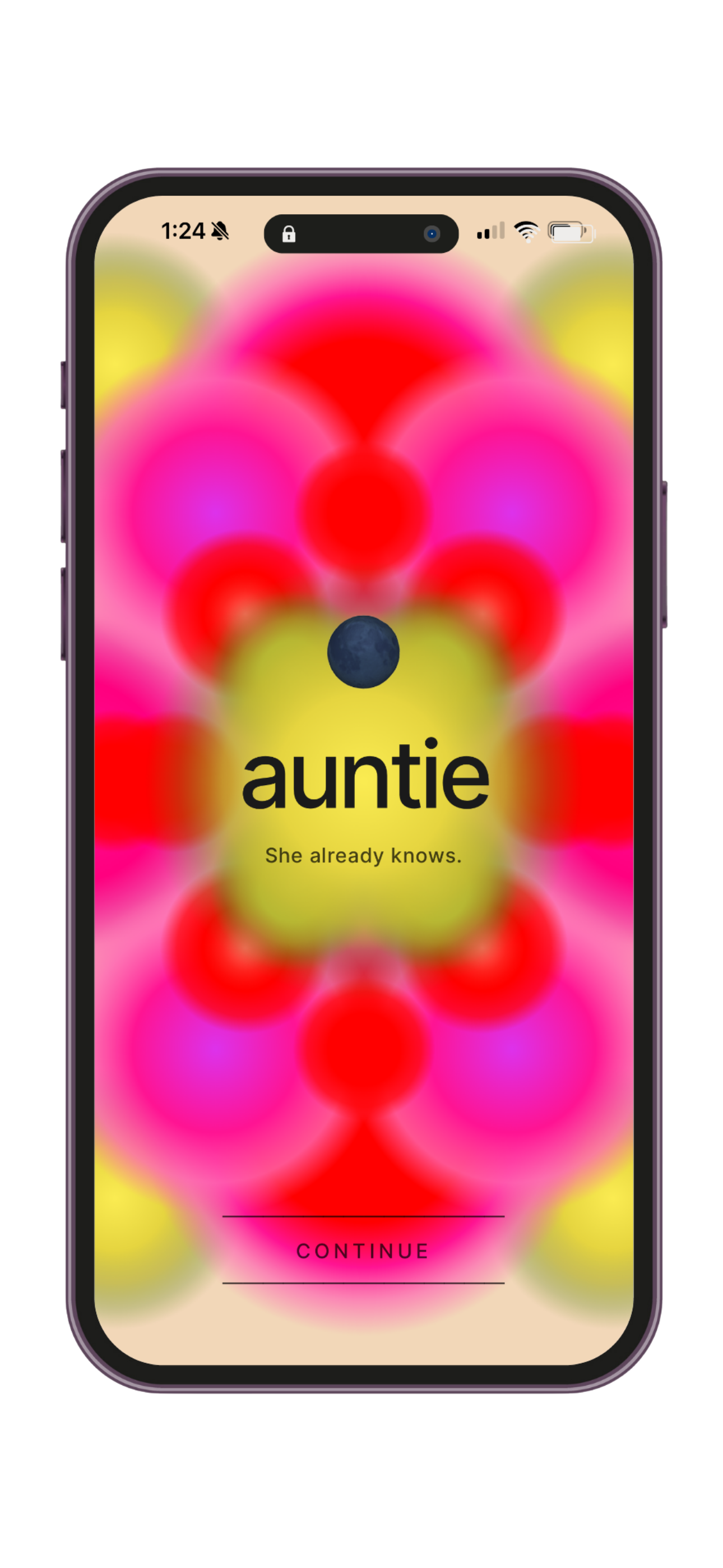 Auntie onboarding screen